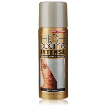 High Beams Intense Spray-On Hair Color - Silver - 2.7 Oz - Add Temporary Color Highlight to Your Hair Instantly - Great for Streaking, Tipping or Frosting - Washes out Easily (SG_B008W32I7A_US)