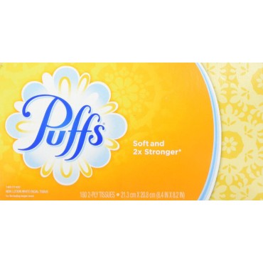 Puffs White Facial Tissue, 2-Ply, 180 Sheets/Box