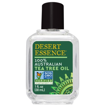 Desert Essence 100% Australian Tea Tree Oil, 1 fl oz - Gluten Free, Vegan, Non-GMO - Steam-Distilled Pure Essential Oil with Inherent Cleansing Properties