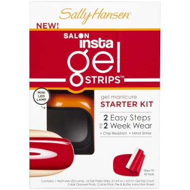 Sally Hansen Salon Insta Gel Strips Starter Kit, Red My Lips