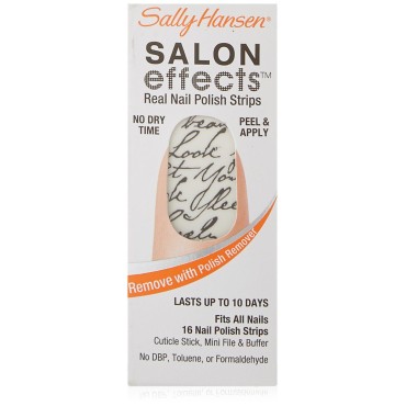 Sally Hansen Salon Effects Real Nail Polish Strips, Love Letter, 16 Count
