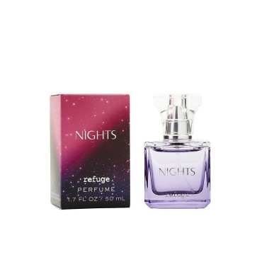 Charlotte Russe Refuge Nights Perfume Original Version Black With Pink Glitter Packaging 1.7 Ounce Retired Fragrance