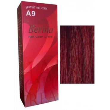 Berina Permanent Hair Dye Color Cream (A9 Red Game...