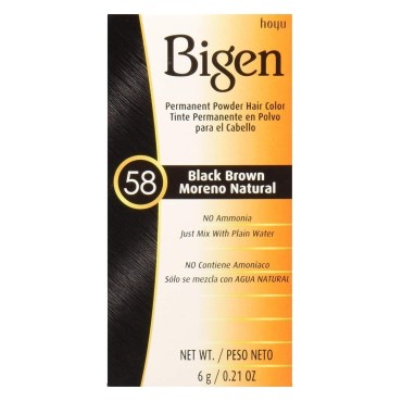 Bigen Powder Hair Color #58 Black Brown 0.21oz (2 ...