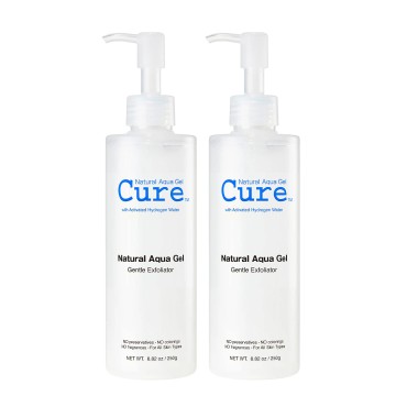 Toyo - Cure Aqua Gel Gentle Exfoliator - Facial/Full-body Peeling Gel, Water-based Exfoliator, Dead Skin Remover for Bright, Youthful Skin, 250ml. - 2 Pack