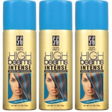 High Beams Intense Temporary Spray-On Hair Color - Headbangin Blue 2.7 oz (3 pack)