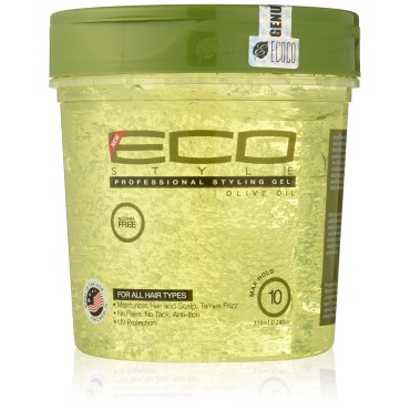Eco Style ECOCO Gel 100% Pure Olive Oil, Adds Shine and Tames Split Ends, Weightless Style, Nourishes & Repairs, Moisture To The Scalp, Superior Hold, Healthy Shine, 24 Fl Oz