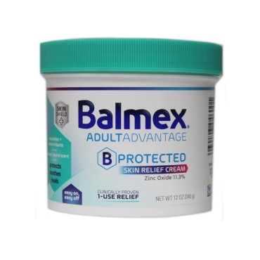 Balmex Adult Care Rash Cream 11.3% Zinc Oxide 12 Ounce