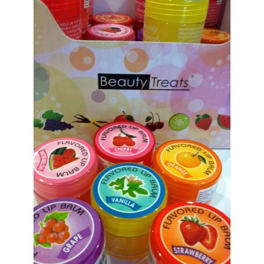Beauty Treats Flavored Fruit Lip Balm 6 Different Flavors