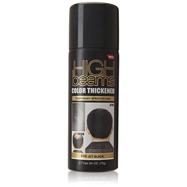 High Beams Color Thickener - Jet Black - 2.7 Oz - Salon Quality Quick-Fix Concealer Takes Grey Color Hair Away - Cover and Fill in Thinning and Bald Areas Instantly