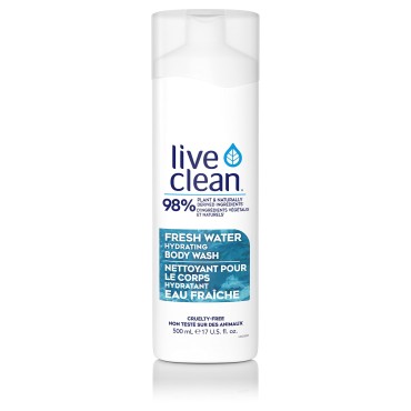 Live Clean Body Wash, Hydrating Fresh Water, 17 Oz
