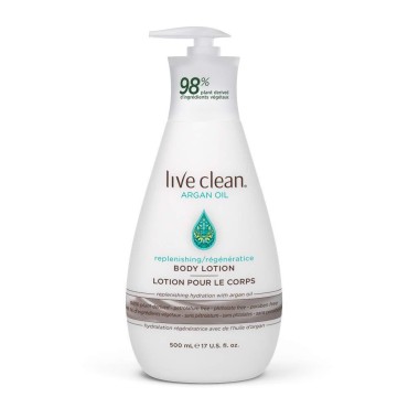 Live Clean Body Lotion, Replenishing Argan Oil, 17 Oz