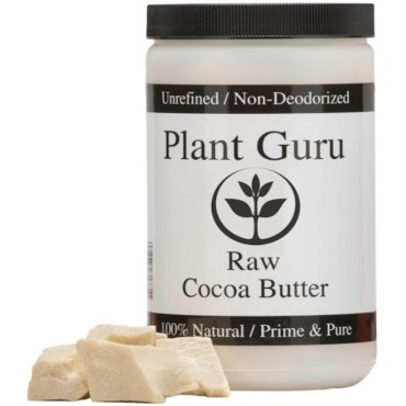 Raw Cocoa Butter 16 oz. / 1 lb. 100% Pure Unrefined FOOD GRADE Arriba Nacional Cacao Bean, Bulk Rich Chocolate Aroma For Lip Balms, Stretch Marks, DIY Base For Body Butters & Soap Making