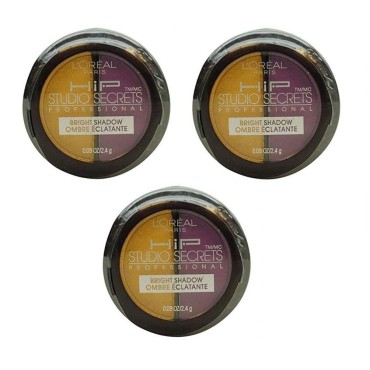 3 Pack L'oreal Hip High Intensity Pigments Bright Shadow Duo, Flamboyant 538