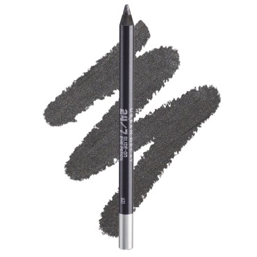 URBAN DECAY 24/7 Glide-On Waterproof Eyeliner Pencil - Long-Lasting, Ultra-Creamy & Blendable Formula - Sharpenable Tip - Uzi (Dark Gunmetal with Silver Micro-Sparkle & Shimmer Finish) - 0.04 Oz
