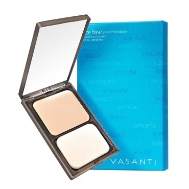 Face Base Oil-Free Powder Foundation with Mineral Pigments by VASANTI - Loose Finishing Powder - Paraben-Free, Never Tested on Animals - Get Glowing Skin Now! (V1 - Fair to Light)