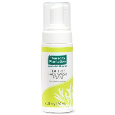 Thursday Plantation Tea Tree Face Wash Foam, Gentle Soap-Free Skin Cleanser, 5.1 fl oz