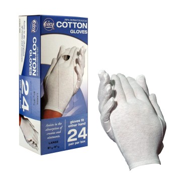 CARA Moisturizing Eczema Cotton Gloves, Large, 24 ...