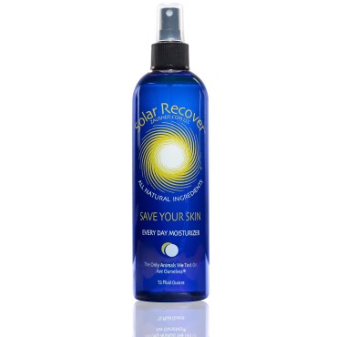 Solar Recover Daily Moisturizing Spray (12 Ounce) - Hydrating Facial & Body Mist for Year Round Dry Skin Relief - 2460 Sprays of Lotion Delivered in Water with Vitamin E, Lavender Oil & Calendula