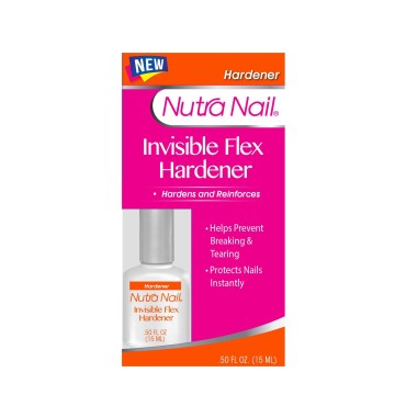 Nutra Nail Invisible Flex Hardener - Instant Protective & Restorative Clear Gel Shield for Brittle, Damaged Nails