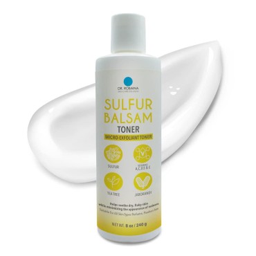 Dr. Robaina Sulfur Balsam Body Toner - Skin Care for Psoriasis, Eczema, and Sensitive Skin - Daily Micro-Exfoliant Toner