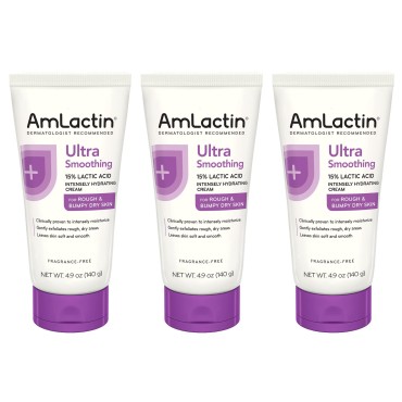 AmLactin Hydrating Body Cream Fragrance Free, 3 Count