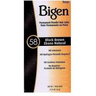 Bigen Permanent Powder Hair Color 58 Black Brown 1...