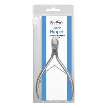 ForPro Cobalt Cuticle Nipper, Stainless Steel Cuticle Nipper for Trimming Cuticles and Hangnails, ¼ Jaw