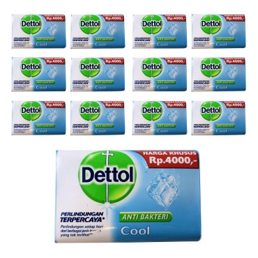 Dettol Anti-Bacterial Hand and Body Bar Soap, Cool, 110 Gram / 3.88 Ounce (Pack of 12)