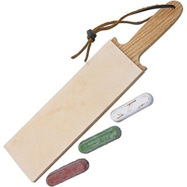 Leather Paddle Strop Double Sided 2.5 Inch Wide and 3 Compounds