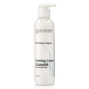 RD Alchemy - 100% Natural & Organic Calming Cream Cleanser. Face Wash for Dry Sensitive Skin - Soothing while Cleansing & Moisturizing. Natural Skincare for professionals & Estheticians.