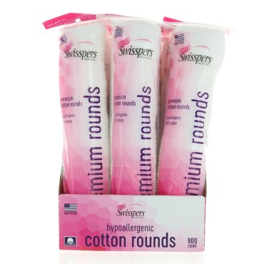 Swisspers Premium Hypoallergenic Cotton Rounds, 90...