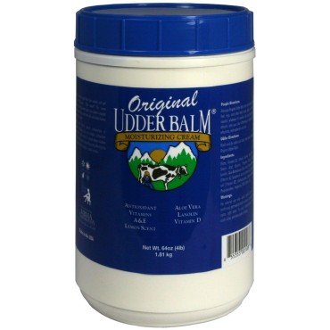 Original Udder Balm (NOT Cream or Lotion Body Moisturizing and Soothing for Dry, Cracked, Flaky, Rough Skin, 16 oz Pump Jar, Lemon Scent with Pump