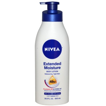 Nivea Lotion Extended Moisture 48Hr 16.9 Ounce Pump (Dry to Very Dry Skin) (500ml) (3 Pack)