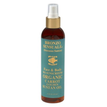 Bronzo Sensuale SPF 0 No Sunscreen Reef Safe Deep Intensive Golden Tanning Organic Carrot Oil 8.5 Ounces