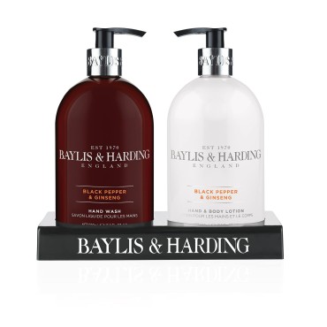 Baylis & Harding Men's Black Pepper and Ginseng Hand Wash & Hand Lotion Gift Set