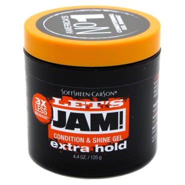 Lets Jam Condition & Shine Gel Extra Hold 4.4 Ounce Jar (130ml) (2 Pack)