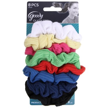 Goody - Ouchless Ribbed Hair Scrunchies/Wraps - 8 Pk, Assorted Colors