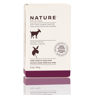 Nature by Canus Bar Soap, With Fresh Canadian Goat Milk, Vitamin A, B3, Potassium, Zinc, and Selenium White Goat's Milk, 5 Ounce (Pack of 1) (Model: 9924)