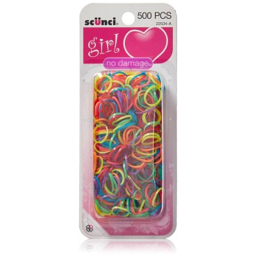 Scunci Girl No Damage Polyband Elastics 500 Ct....
