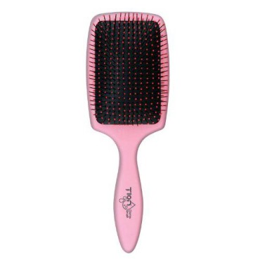 Tion Detangler Damp Brush for Wet & Dry Hair | Negative Ion Infused Ball Tips Reduce Frizz and Massage Scalp, Tangle Free Detangling Hair Brush for Adults & Kids Hair - Pink