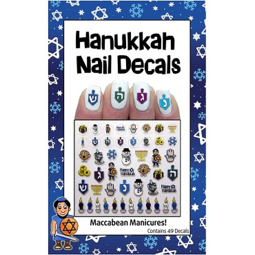 Rite Lite Hanukkah Nail Decals Manicure Nail Decor Chanukah Gift - Hanukkah Decorations Nail Art Kit Hanukkah Gifts for Her