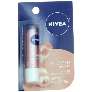 NIVEA Shimmer Radiant Lip Care 0.17 oz (Pack of 4)
