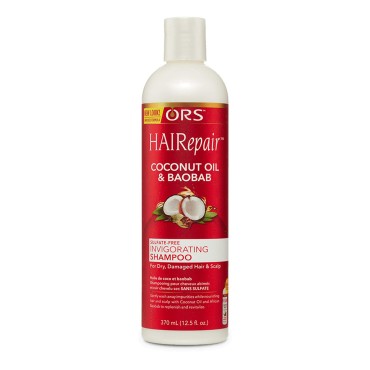 ORS HAIRepair Coconut Oil and Baobab Sulfate-Free Invigorating Shampoo 12.5 Ounce (Pack of 3)