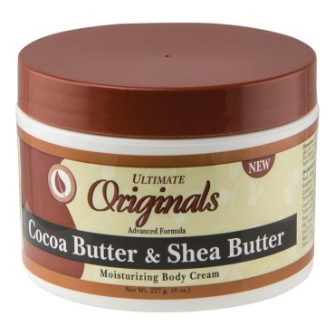 Originals by Africa's Best Cocoa Butter & Shea Butter Moisturizing Body Cream, Superior Blend of Natural Ingredients for Velvety Smooth, Nourished Skin, 8oz Jar