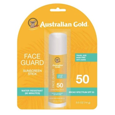 Australian Gold Spf#50 Face Guard Stick 0.6 Ounce (17ml) (3 Pack)