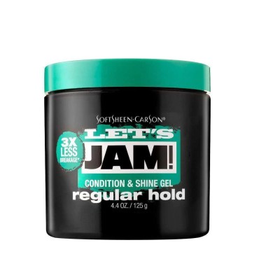 Lets Jam Condition & Shine Gel Regular Hold 5.5 Ounce Jar (162ml) (Pack of 3)