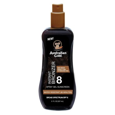 Australian Gold Spf#08 Spray Gel With Instant Bronzer 8 Ounce (235ml) (3 Pack)