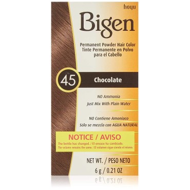 Bigen Powder Hair Color #45 Chocolate 0.21oz (3 Pa...