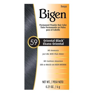 Bigen Permanent Powder Hair Color 59 Oriental Black 1 ea (Pack of 3)